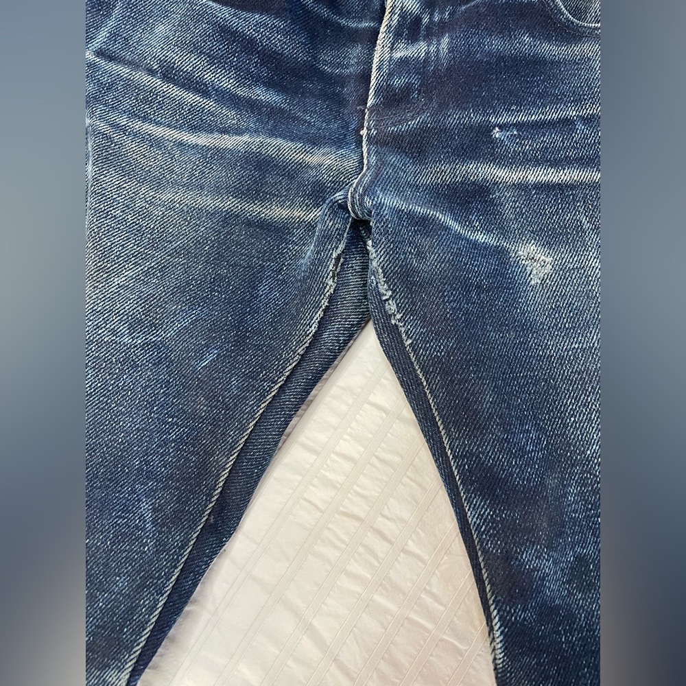 Naked & Famous Denim Men’s Elephant 4 Skinny Jeans - Dark Blue with fading - Picture 6 of 16